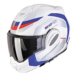 Scorpion Exo-Tech Evo Pro Acuti Çene Açılabilir Motosiklet Beyaz / Mavi / Kırmızı - Scorpion