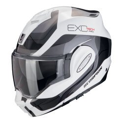 Scorpion Exo-Tech Evo Pro Commuta Çene Açılabilir Motosiklet Kaskı Beyaz / Gümüş 