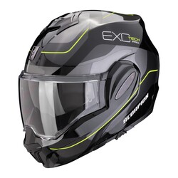 Scorpion Exo-Tech Evo Pro Commuta Çene Açılabilir Motosiklet Kaskı Siyah / Gri / Sarı - Scorpion
