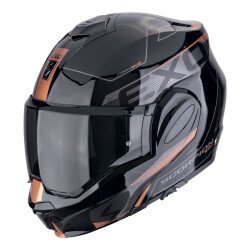 Scorpion Exo-Tech Evo Traveller Çene Açılabilir Motosiklet Kaskı Siyah / Bakır - 1