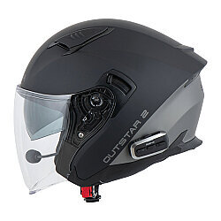 Sena Outstar 2 Mesh Interkomlu Açık Kask Mat Siyah - Sena (1)