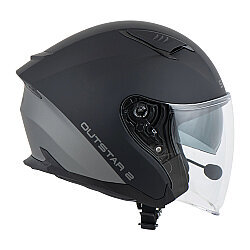 Sena Outstar 2 Mesh Interkomlu Açık Kask Mat Siyah - 3