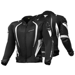 Shima Mesh Pro Korumalı Motosiklet Montu Siyah / Beyaz - 3